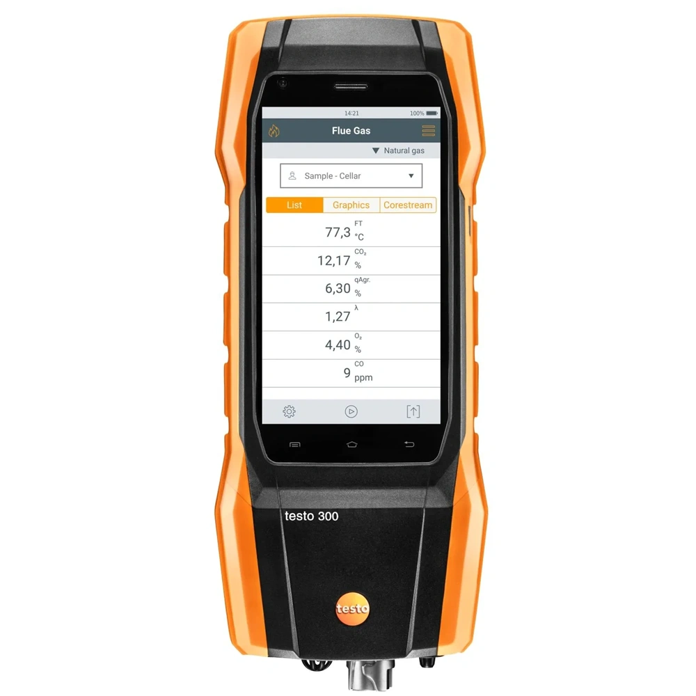 TESTO 300 SZETT 1 FÜSTGÁZELEMZŐ (O2, CO 4.000 PPM-IG) (0564 3002 70)