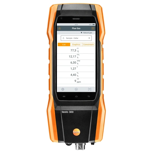 TESTO 300 SZETT 1 FÜSTGÁZELEMZŐ (O2, CO 4.000 PPM-IG) (0564 3002 70)