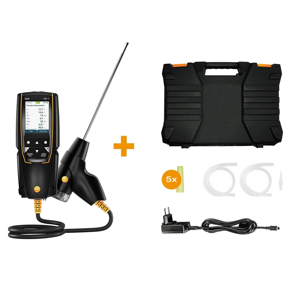 TESTO 310 II FÜSTGÁZELEMZŐ SZETT (0563 3104)