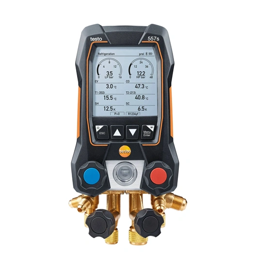 TESTO 557S DIGITÁLIS SZERVIZCSAPTELEP VEZETÉK NÉLKÜLI HŐMÉRSÉKLET TÖMLŐVEL ÉS VÁKUUMÉRZÉKELŐVEL (0564 5572)