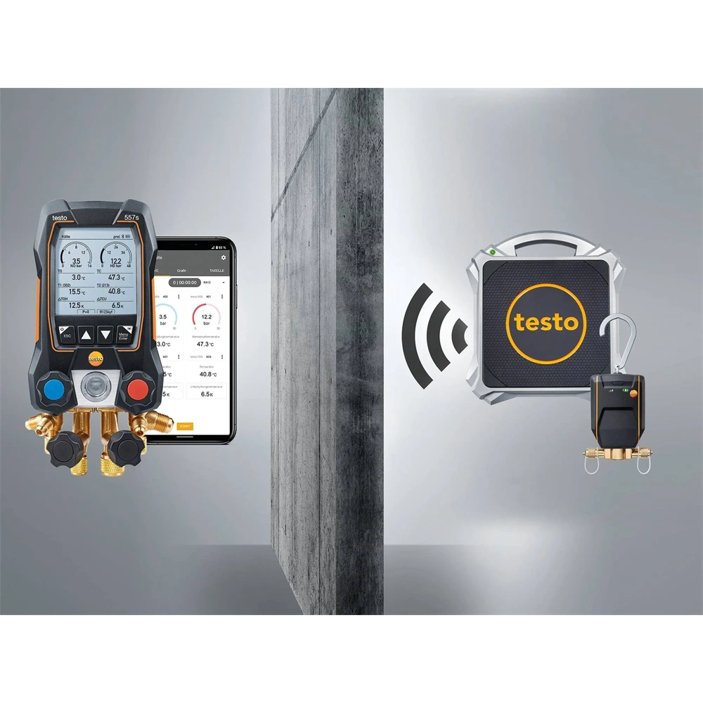 TESTO 560I BLUETOOTH KAPCSOLATTAL DIGITÁLIS HŰTŐKÖZEG-MÉRLEG ÉS INTELLIGENS SZELEP SZETT (0564 2560)