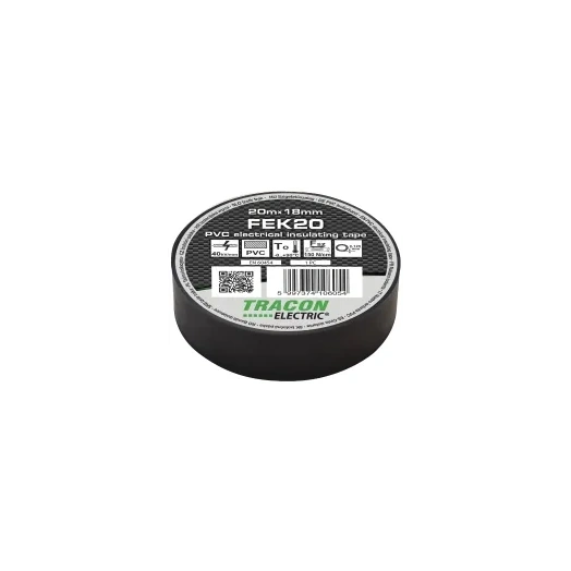 TRACON  SZIGETELŐ SZALAG FEKETE 20M X 18MM