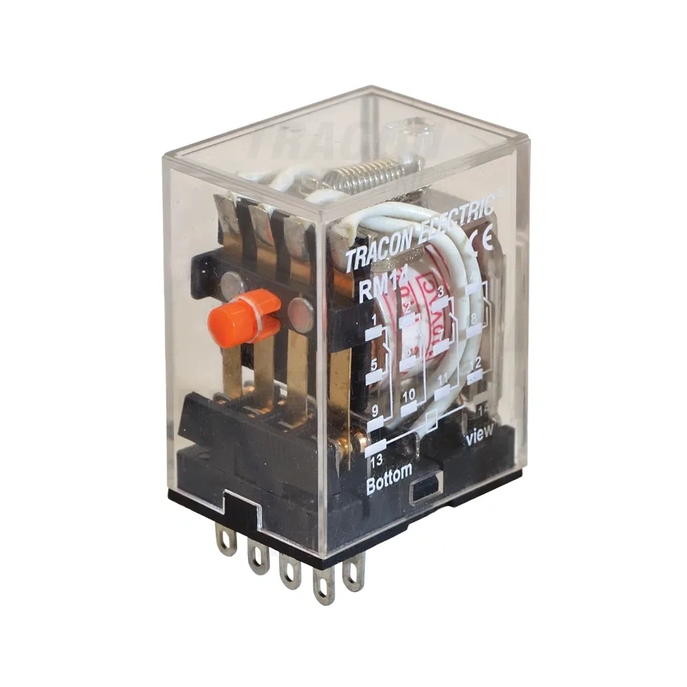 TRACON RM14-230V AC 14 PÓLUS 4CO ÉRINTKEZŐ 10A RELÉ