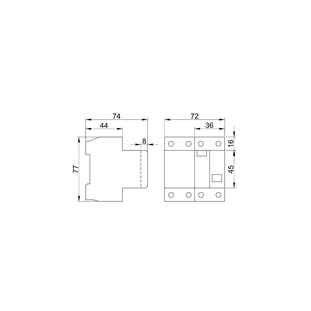 TRACON (TFV4-25100) 4P. 25A 100MA ÁRAM-VÉDŐKAPCSOLÓ (FI-RELÉ)