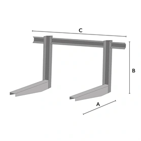 VECAMCO KLÍMATARTÓ KONZOL CSÚSZTATHATÓ SZÁRRAL, VB10, (450 × 400 × 800 MM)