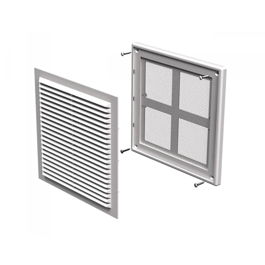 VENTS MV 150 S MŰANYAG SZELLŐZŐRÁCS SZÚNYOGHÁLÓVAL 204X204 MM