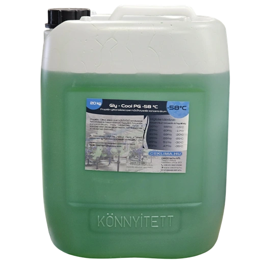 FAGYÁLLÓ PROPILÉN GLIKOL GLY-COOL PG -58°C KONCENTRÁTUM 20 KG, ÉLELMISZER IPARI, ZÖLD