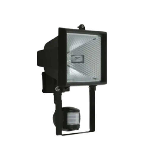 HALOGÉN REFLEKTOR 150W + MOZGÁS ÉRZÉKELŐ IP44 FEKETE (EL-PIRLA30)