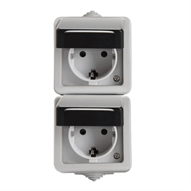 KANLUX TEKNO 05-2228-143 FEK FÜGGŐLEG 27134 DUPLA DUGALJ,GYEREKVÉD.IP54 (27134)
