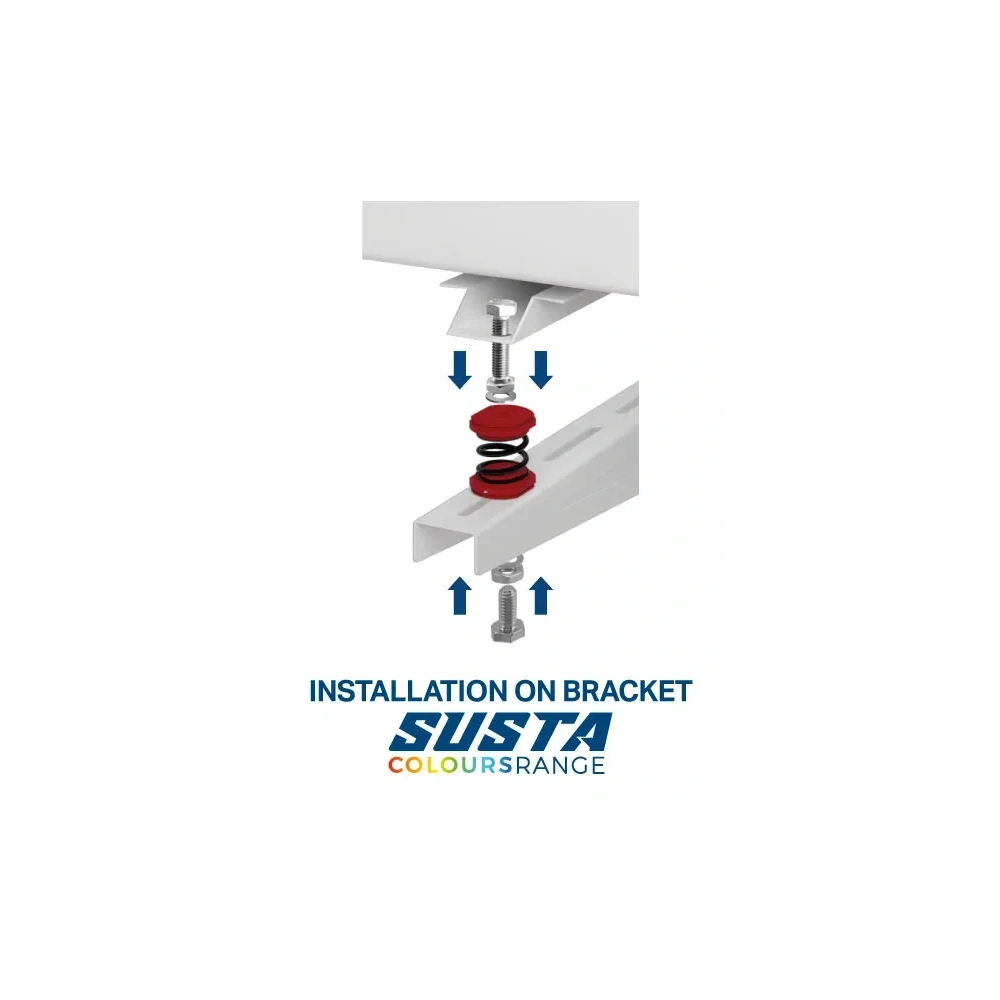 KLÍMA KÜLTÉRI REZGÉSCSILLAPÍTÓ GUMIBAK RUGÓS NYITOTT - VECAMCO SUSTA KÉK-SÁRGA - 80KG ÖSSZTEHERBÍRÁS 4DB/CSOMAG