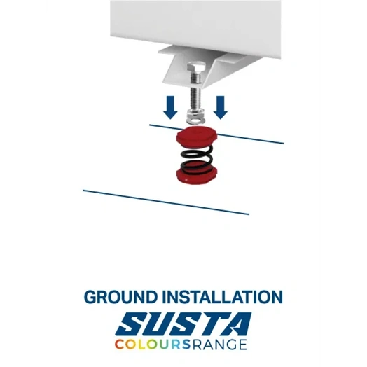 KLÍMA KÜLTÉRI REZGÉSCSILLAPÍTÓ GUMIBAK RUGÓS NYITOTT -  VECAMCO SUSTA KÉK-ZÖLD - 55KG ÖSSZTEHERBíRÁS 4DB/CSOMAG