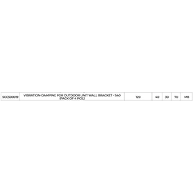 KLÍMA KÜLTÉRI REZGÉSCSILLAPÍTÓ GUMIBAK - TECNOSYSTEMI 40X30 M8 S40 - 120KG ÖSSZTEHERBÍRÁS 4DB/CSOMAG (SCC500019)