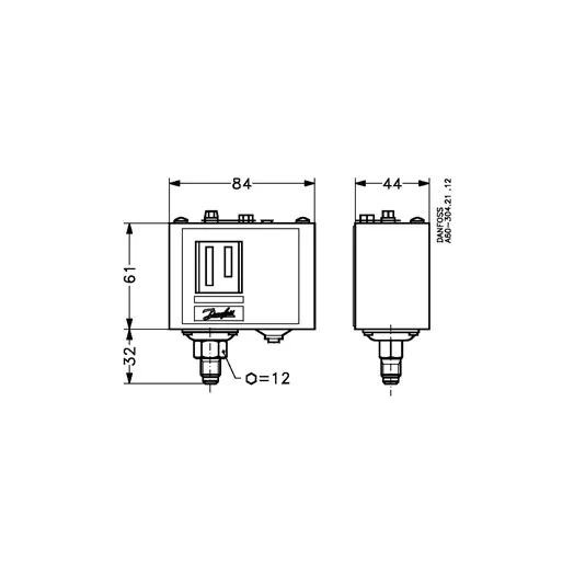 NYOMÁSKAPCSOLÓ DANFOSS KP5 HP KÉZI RESZETES 060-117366